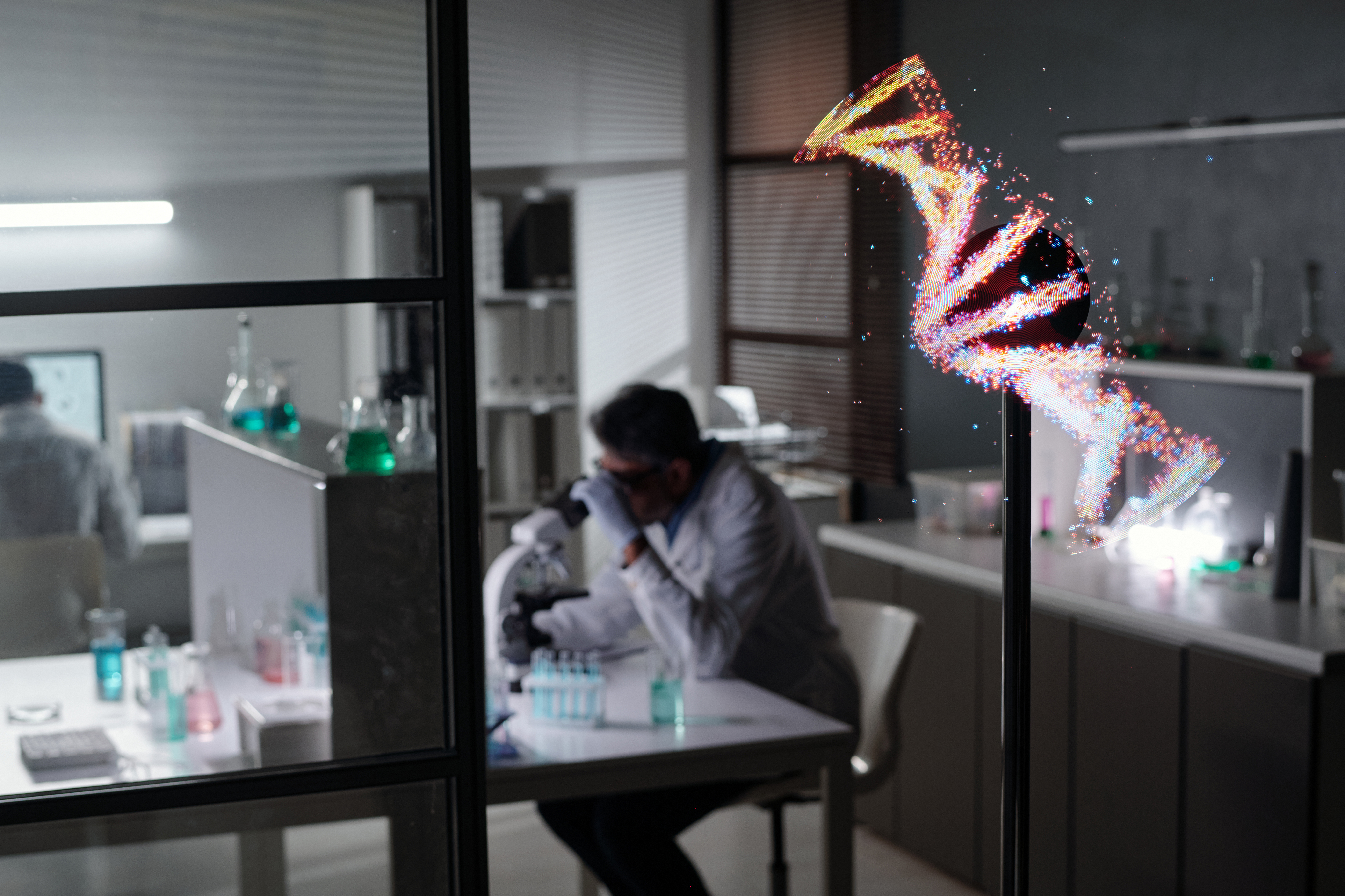 Scientific laboratory workspace representing CDX Compounds research standards